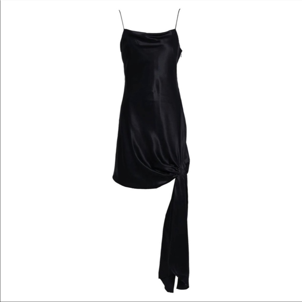 Cinq a sept black silk slip dress looks beautiful in size small